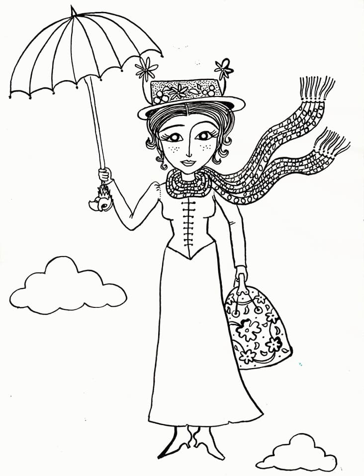 Desenho deMary Poppins 24 para colorir