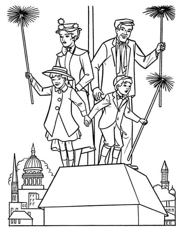 Desenho deMary Poppins 3 para colorir