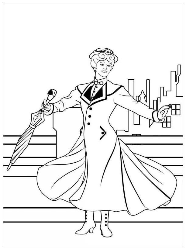 Desenho deMary Poppins 4 para colorir