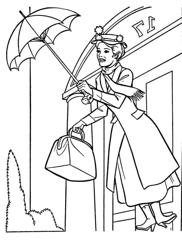 Desenho deMary Poppins 7 para colorir