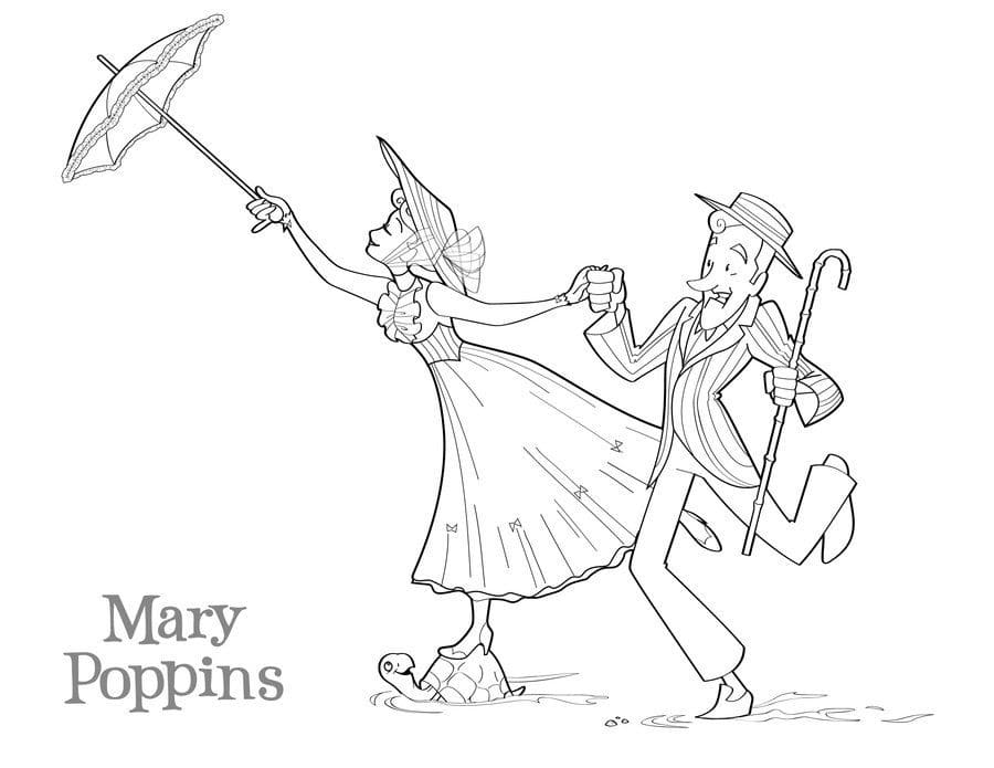 Desenho deMary Poppins 8 para colorir