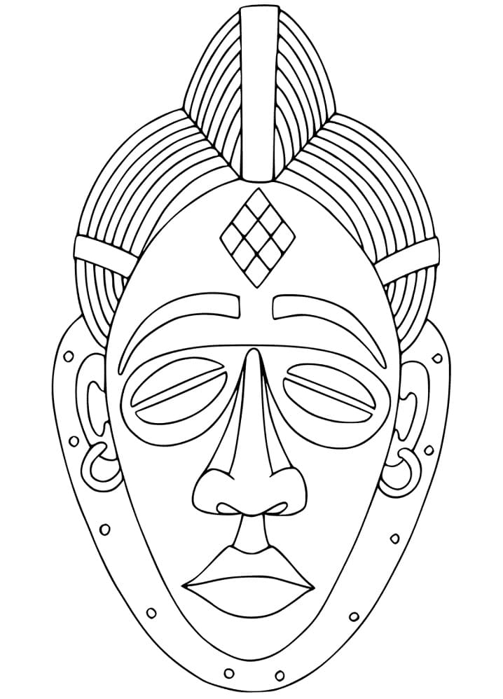 Desenhos de Máscaras Africanas para colorir