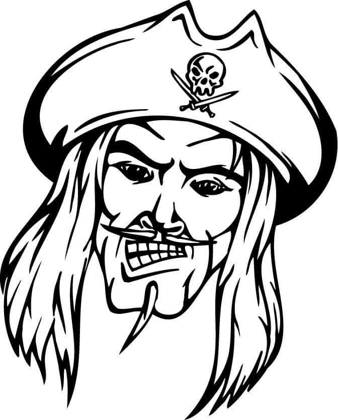 Desenho de Máscara de Pirata para colorir