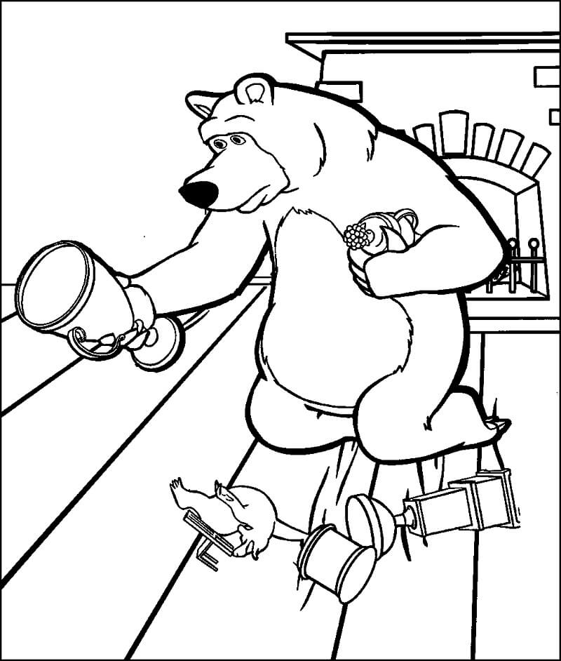 Desenho deMasha e o Urso 10 para colorir