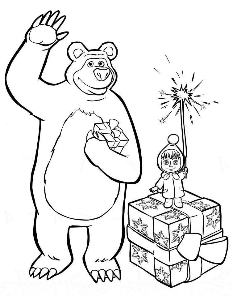 Desenho deMasha e o Urso 15 para colorir