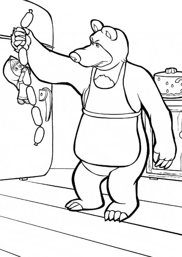 Desenho deMasha e o Urso 16 para colorir