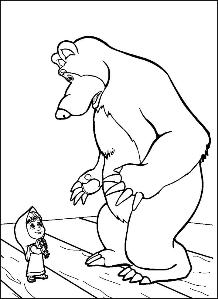 Desenho deMasha e o Urso 3 para colorir