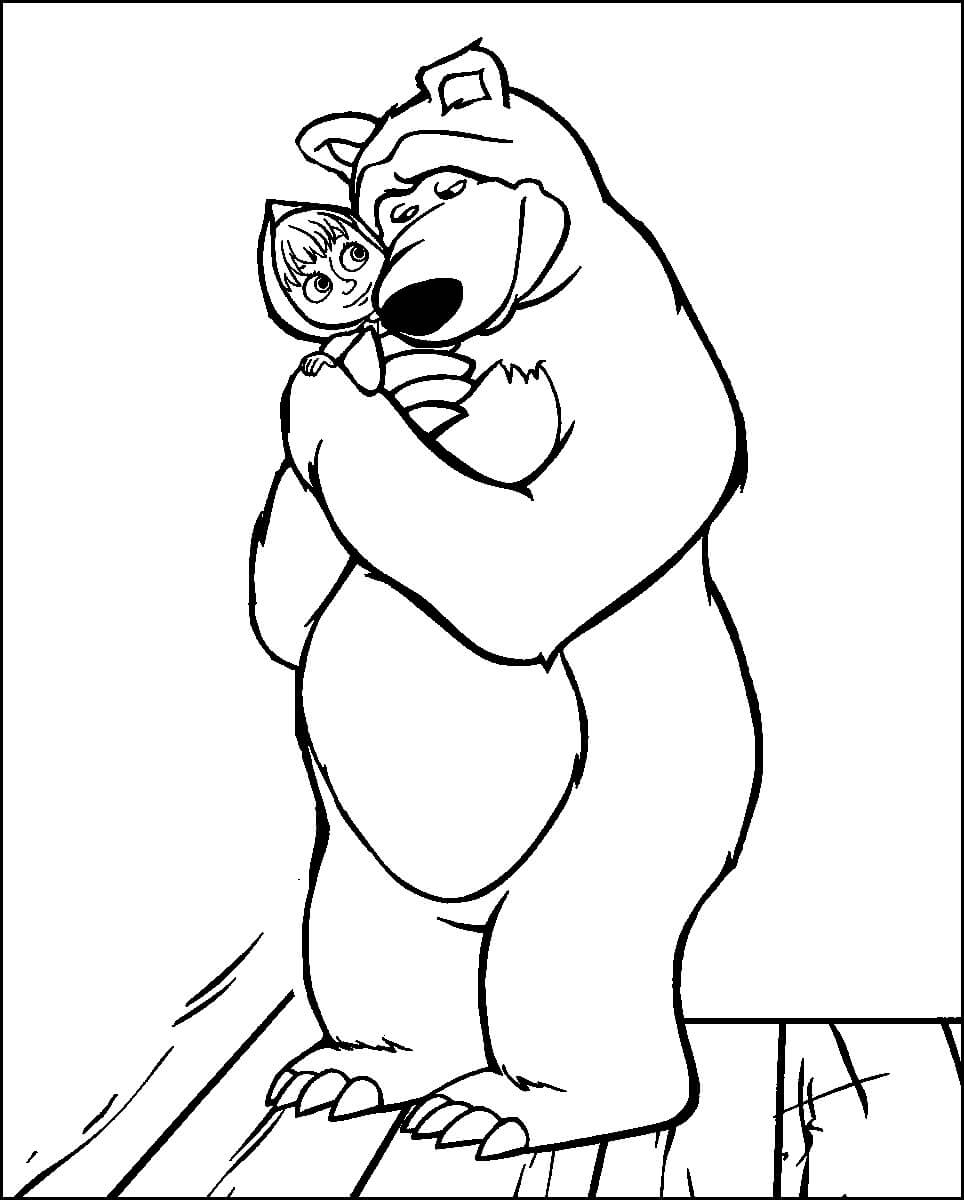 Desenho deMasha e o Urso 4 para colorir