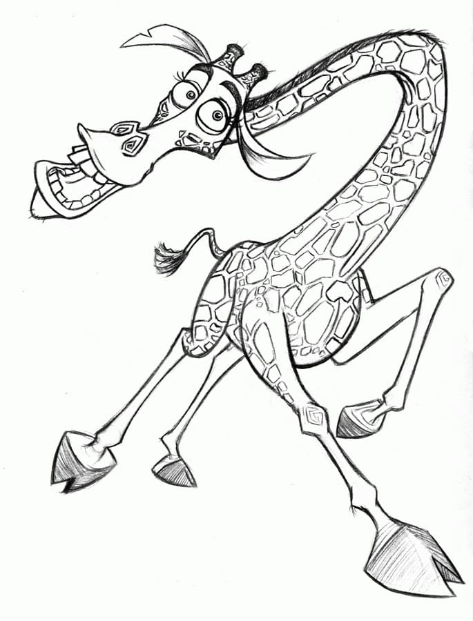 Desenho de Melman a Girafa para colorir