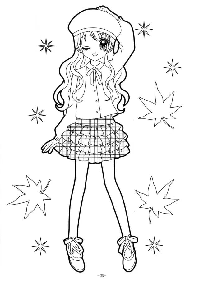 Desenho de Menina Anime 3 para colorir