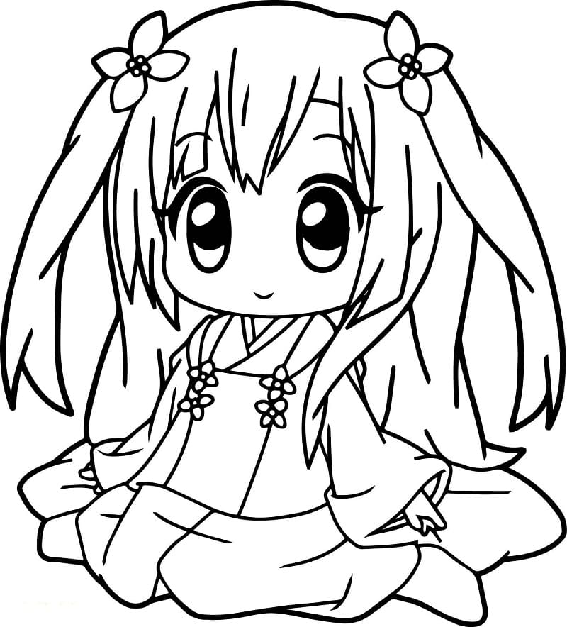 Desenho de Menina Anime para colorir