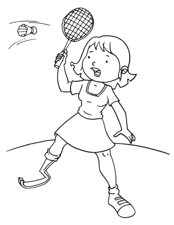 Desenho deMenina Jogando Badminton 1 para colorir