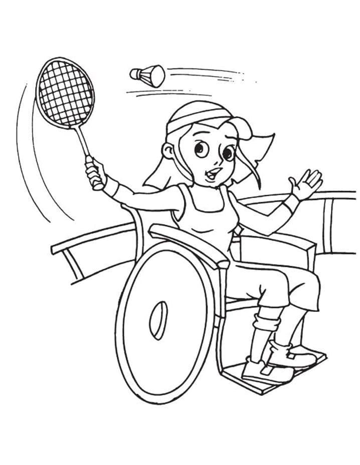 Desenho deMenina Jogando Badminton 2 para colorir