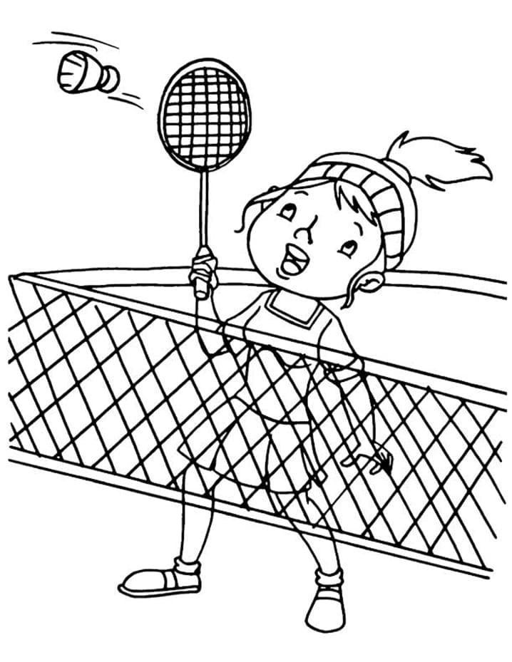 Desenho deMenina Jogando Badminton para colorir