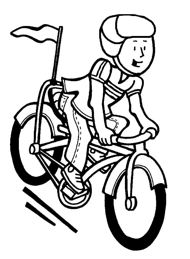 Desenho deMenino Andando de Bicicleta 2 para colorir