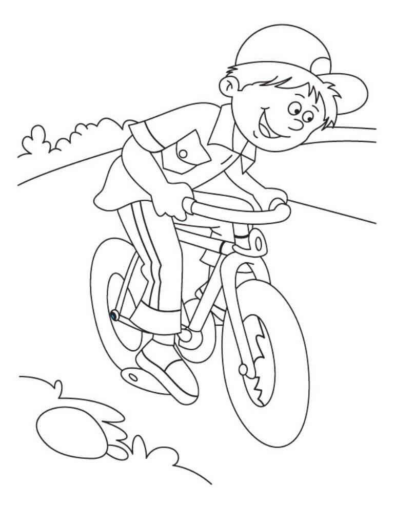 Desenho deMenino Andando de Bicicleta 4 para colorir