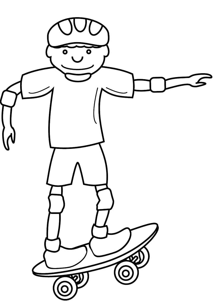 Desenho deMenino no Skate para colorir