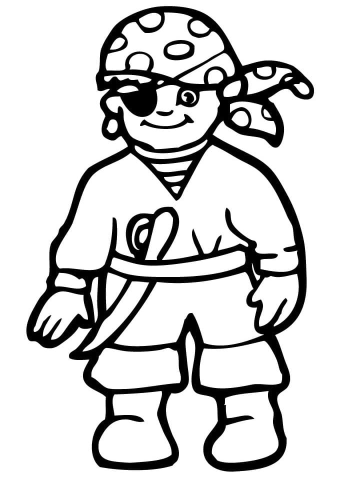 Desenho de Menino Pirata 1 para colorir