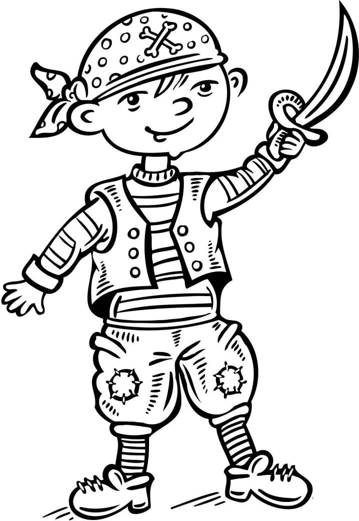 Desenho de Menino Pirata 2 para colorir