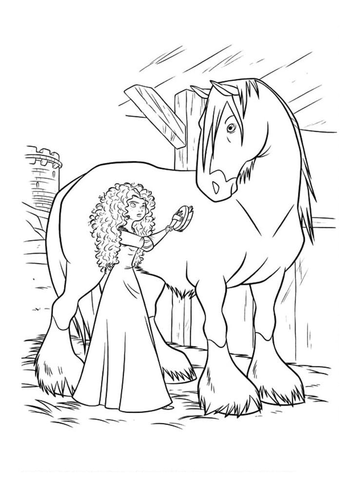 Desenho deMerida e Angus para colorir