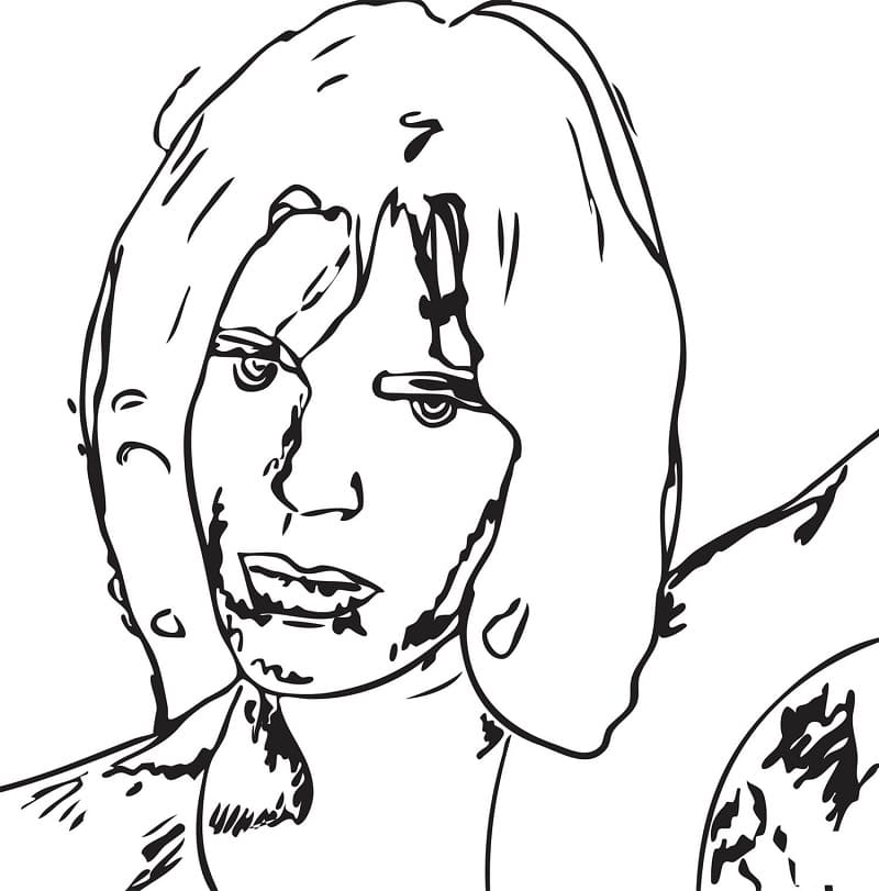 Desenho deMick Jagger, por Andy Warhol para colorir