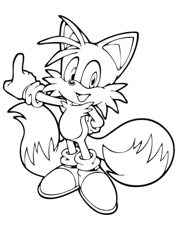 Desenho deMiles Tails de Sonic para colorir