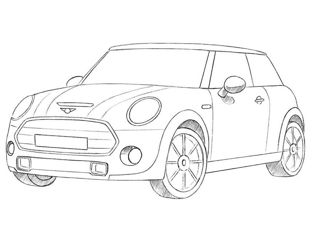 Desenho deMini Cooper 3 para colorir