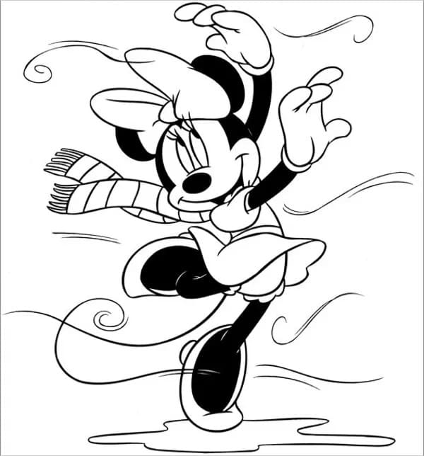 Desenho de Minnie Dançando para colorir