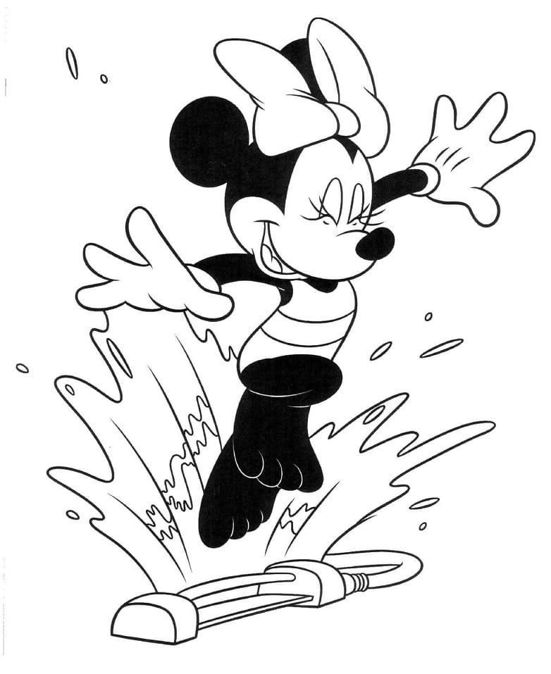 Desenho de Minnie Feliz para colorir