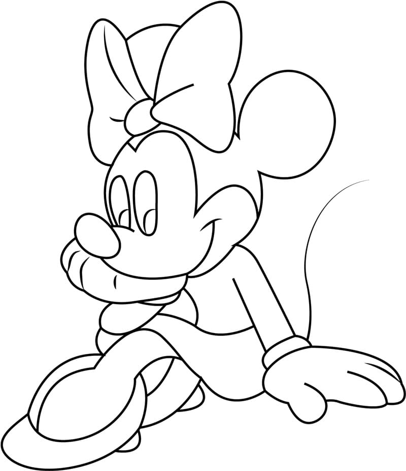 Desenho de Minnie Sorrindo para colorir