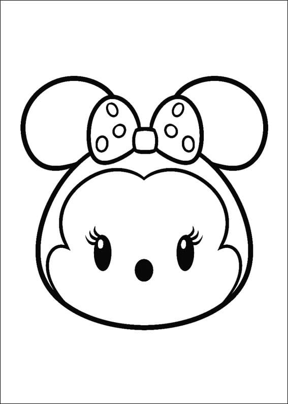 Desenho de Minnie Tsum Tsum para colorir