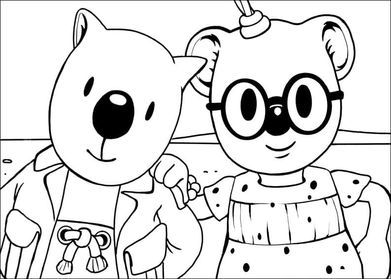 Desenho deMitzi e Ned para colorir