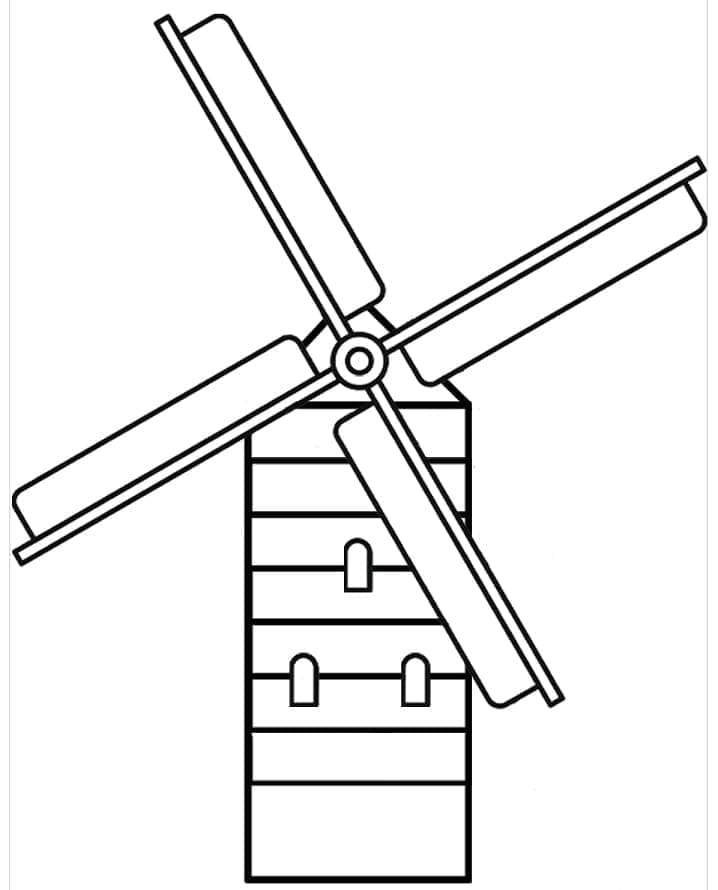 Desenho deMoinho de Vento 16 para colorir