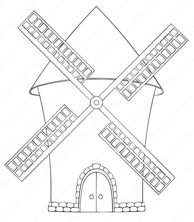 Desenho deMoinho de Vento 20 para colorir
