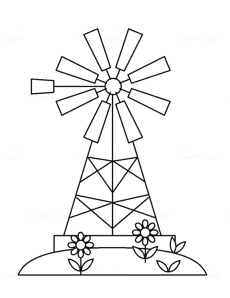 Desenho deMoinho de Vento 27 para colorir