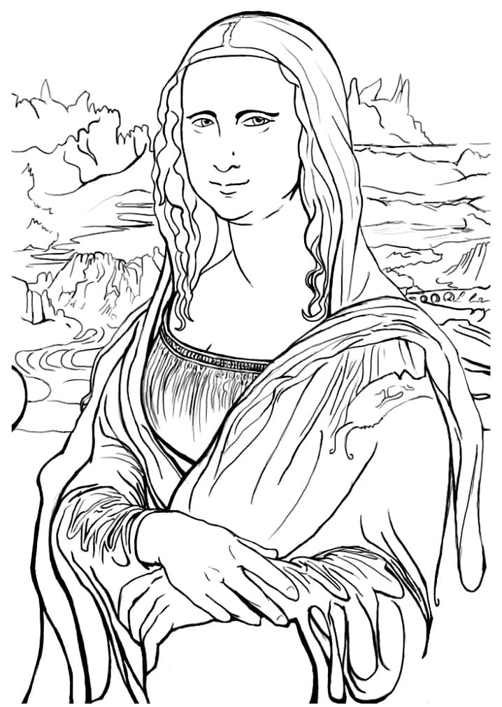 Desenhos de Mona Lisa para colorir