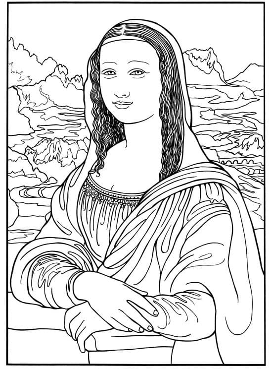 Desenho deMona Lisa 2 para colorir