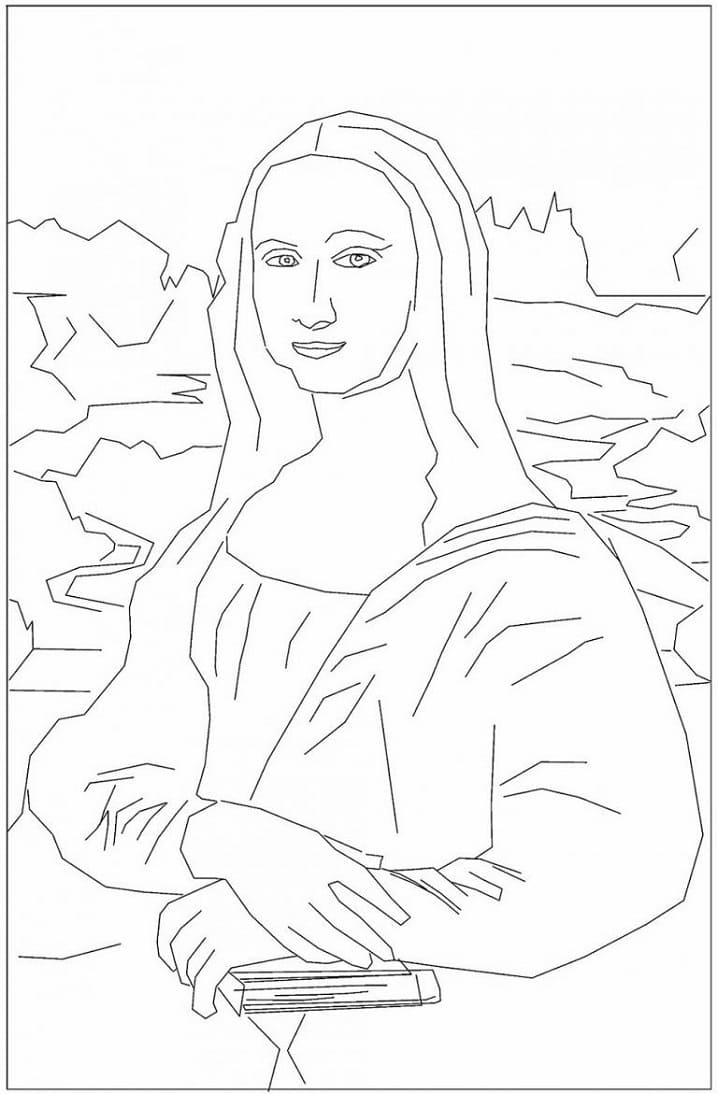 Desenho deMona Lisa 3 para colorir