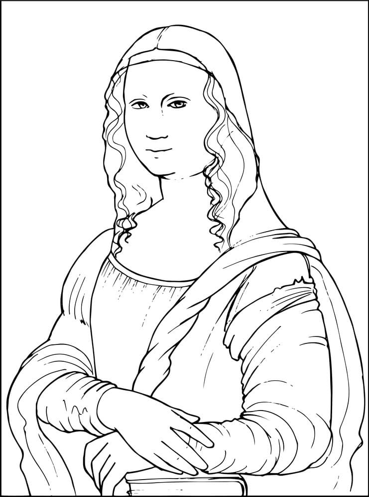 Desenho deMona Lisa 4 para colorir