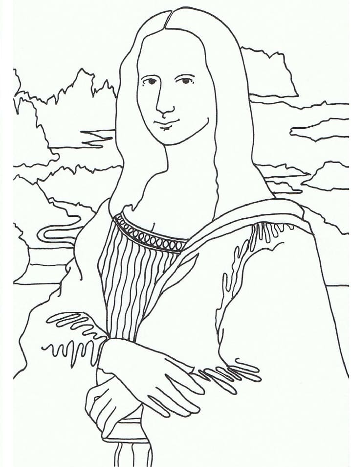 Desenho deMona Lisa 6 para colorir