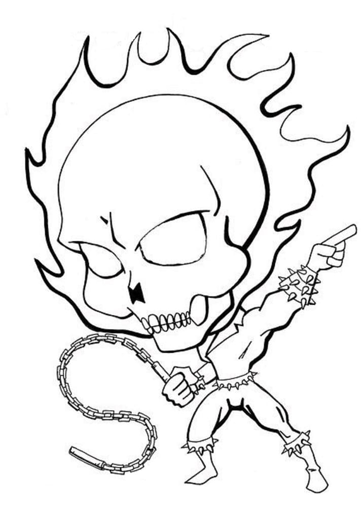 Desenho de Motoqueiro Fantasma 4 para colorir