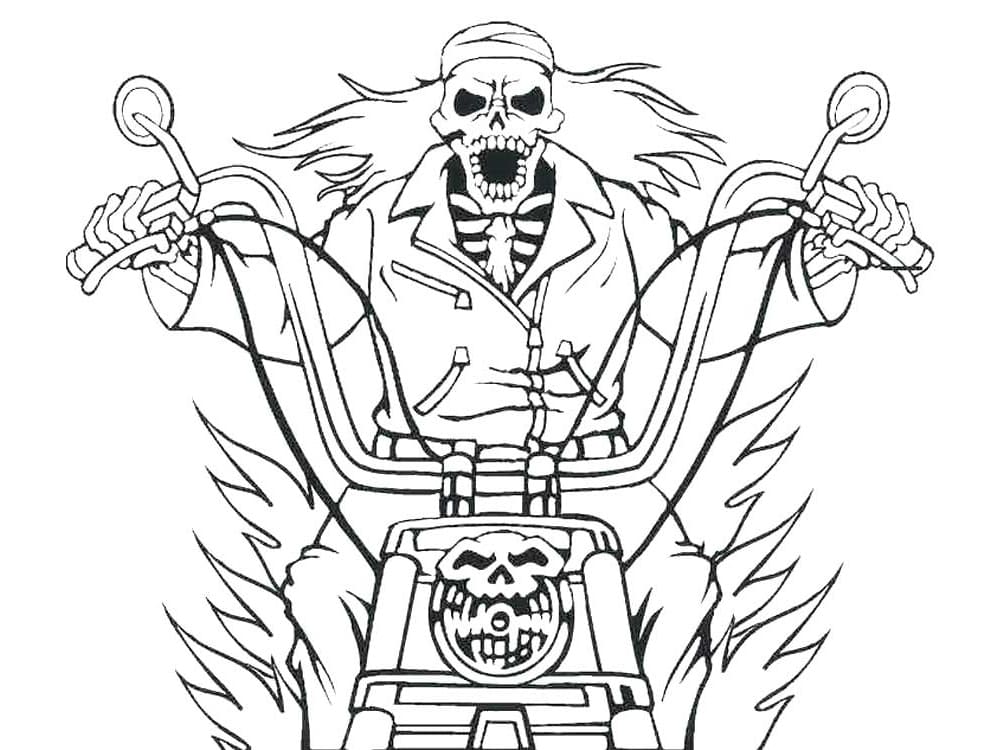 Desenho de Motoqueiro Fantasma 6 para colorir