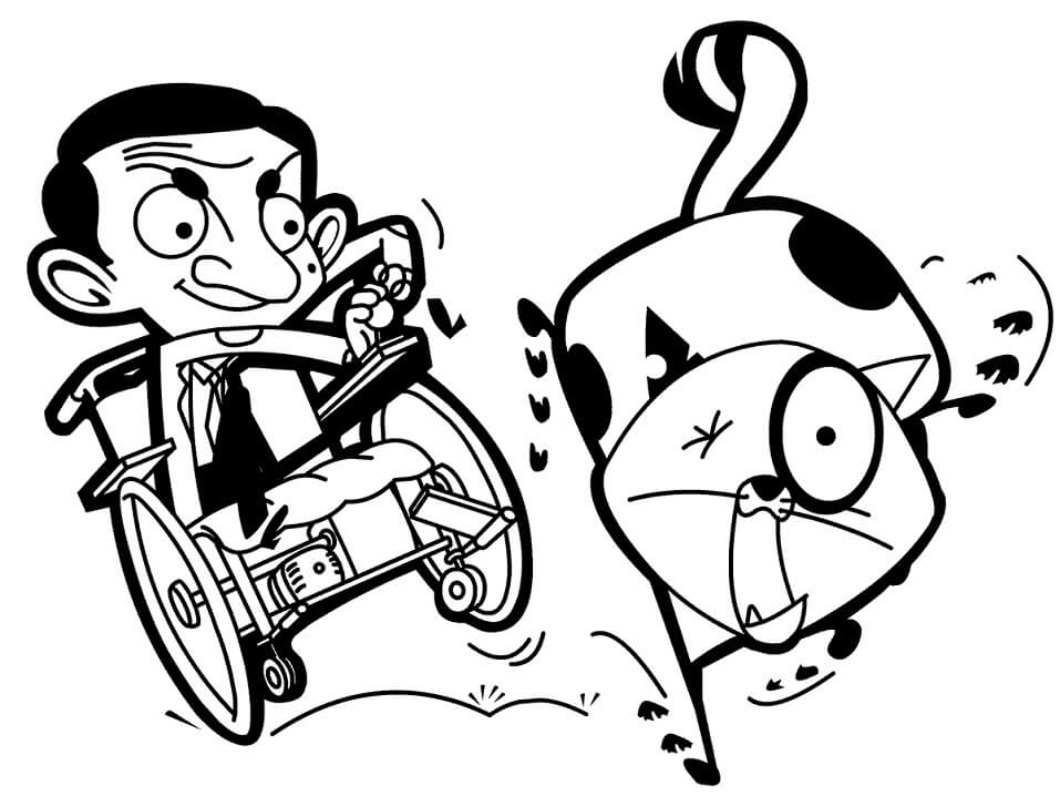 Desenho deMr. bean Feliz 2 para colorir