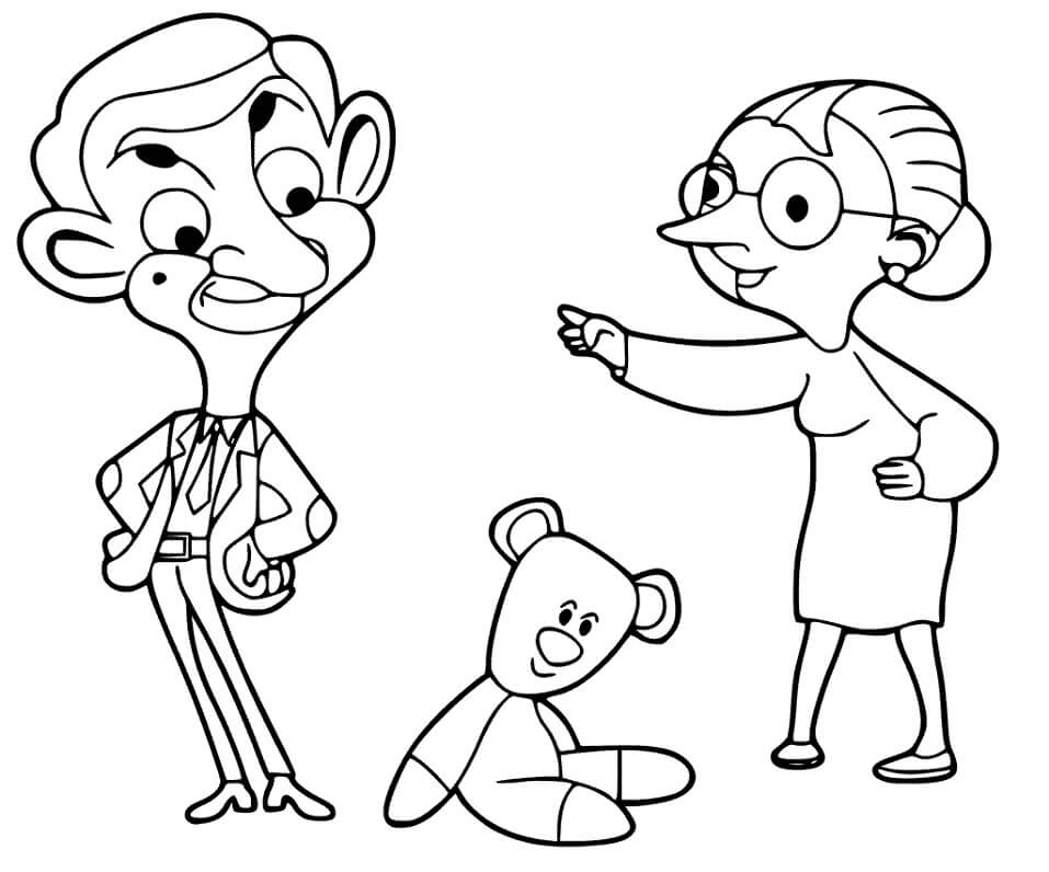 Desenho deMr. bean Feliz 4 para colorir