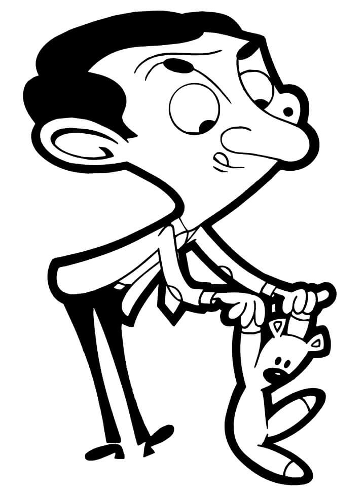 Desenho deMr. bean Feliz 7 para colorir