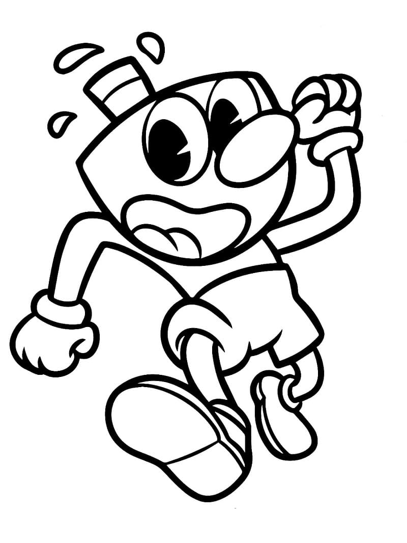 Desenho deMugman de Cuphead para colorir