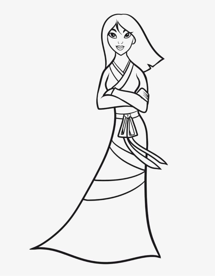 Desenho deMulan 5 para colorir