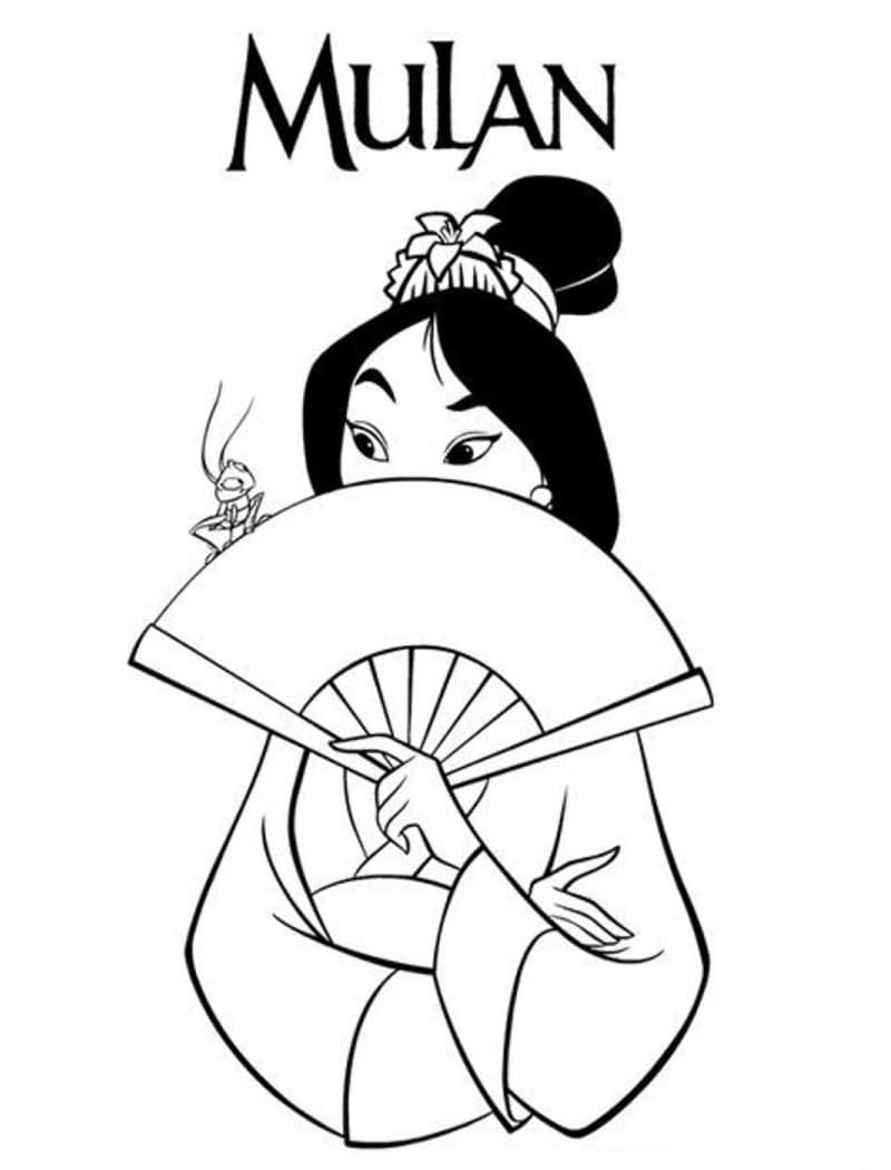 Desenho deMulan 7 para colorir