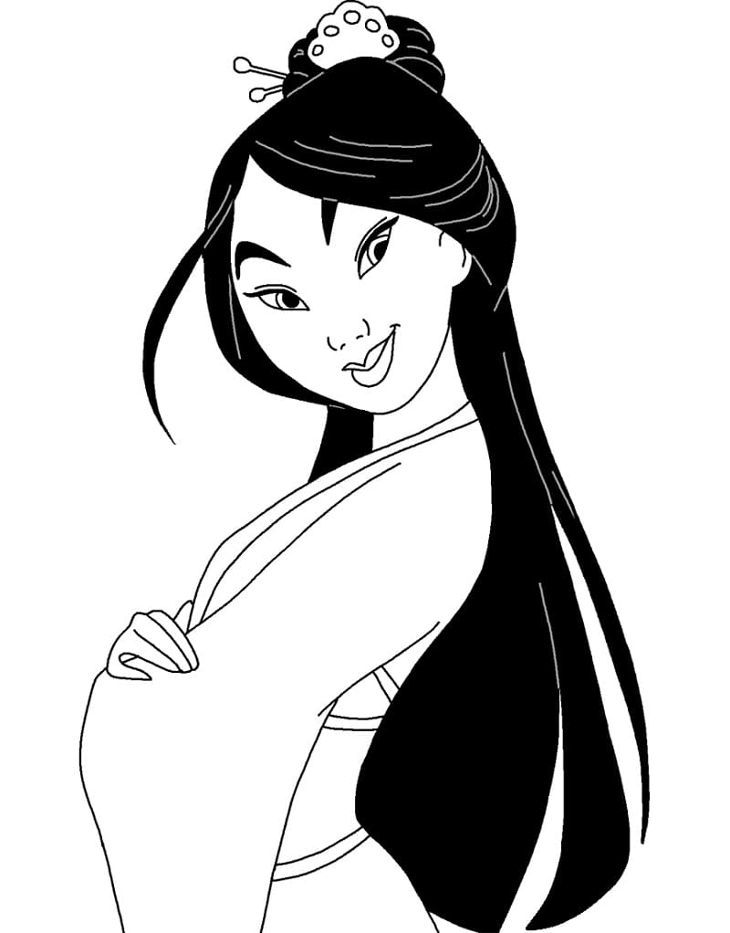 Desenho deMulan 8 para colorir