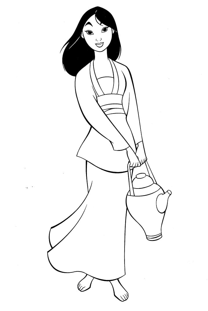 Desenho deMulan 9 para colorir